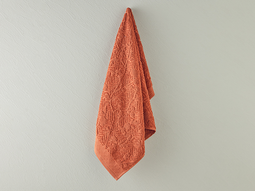 Alyssa Cotton Jacquard Face Towel 50x80 Cm Brick