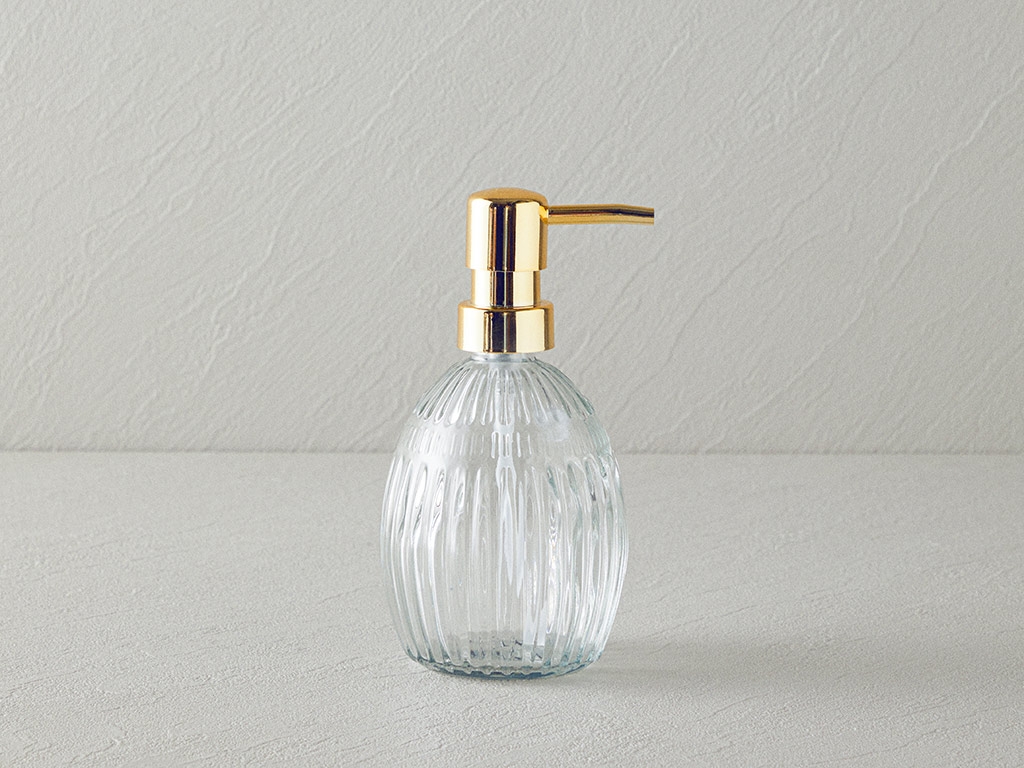 Pavia Glass Bathroom Soap Dispenser 9x9x16 Cm Transparent