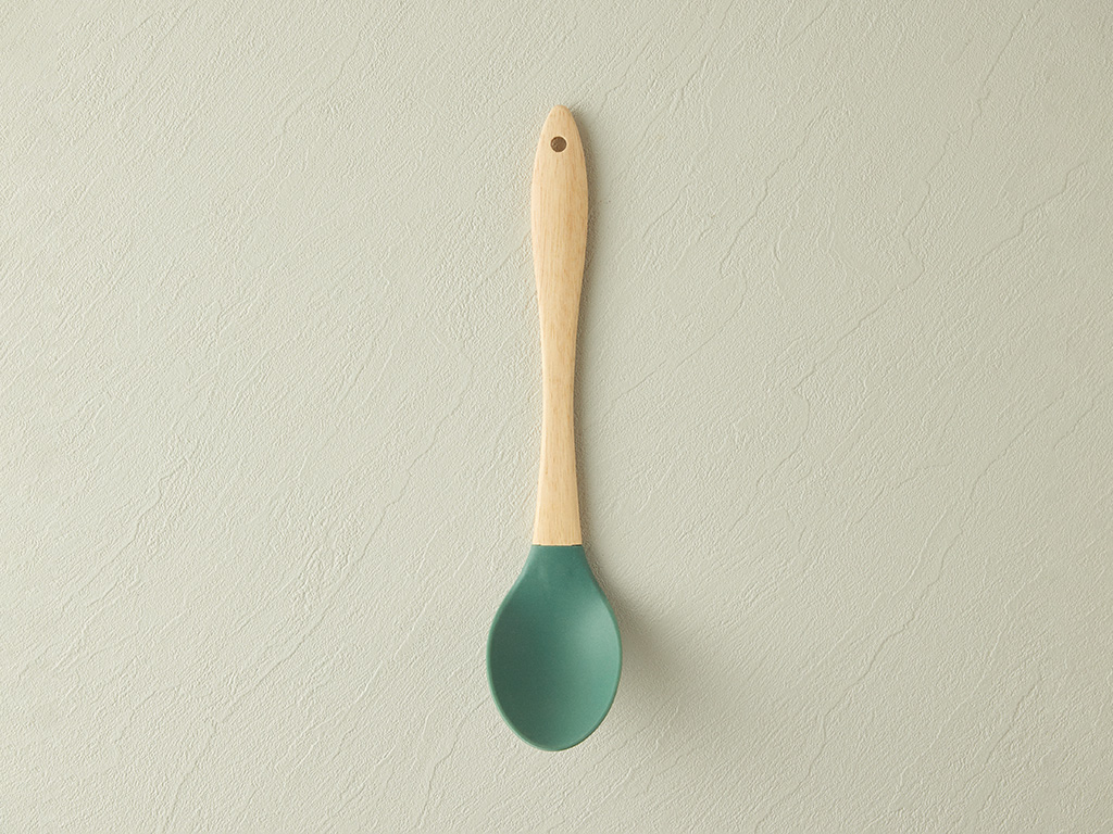 Liana Spoon سيليكون ملعقة تقديم أدوات تقديم أ.28.5 سم أخضر داكن