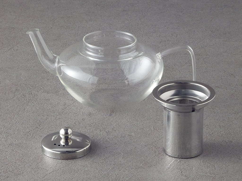 Canela Borosilicate With Strainer Tea Pot 700 Ml Transparent