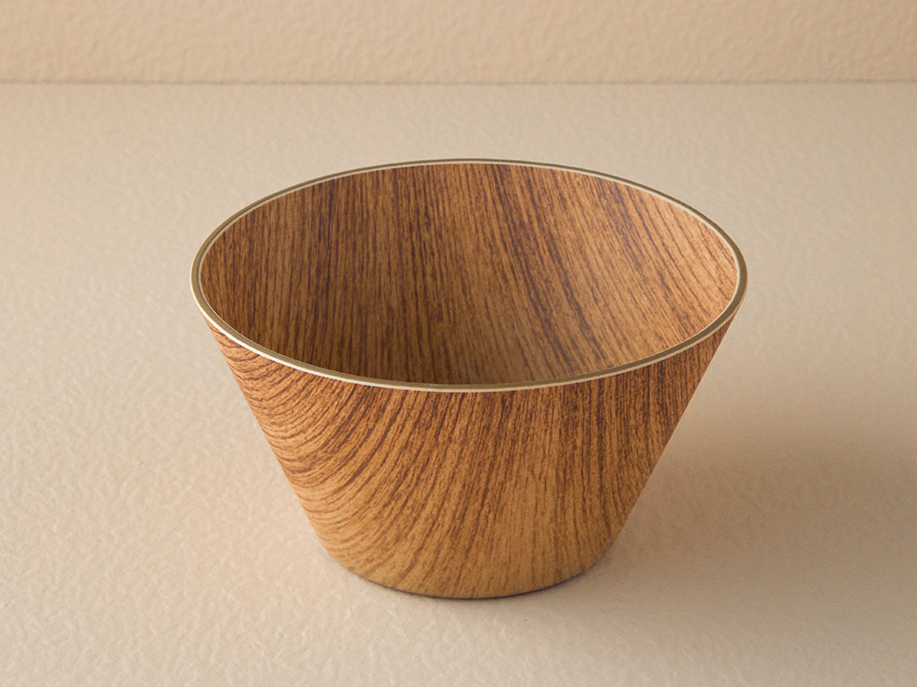Alita Plastic Wooden Appearance Bowl 16 Cm Light Brown
