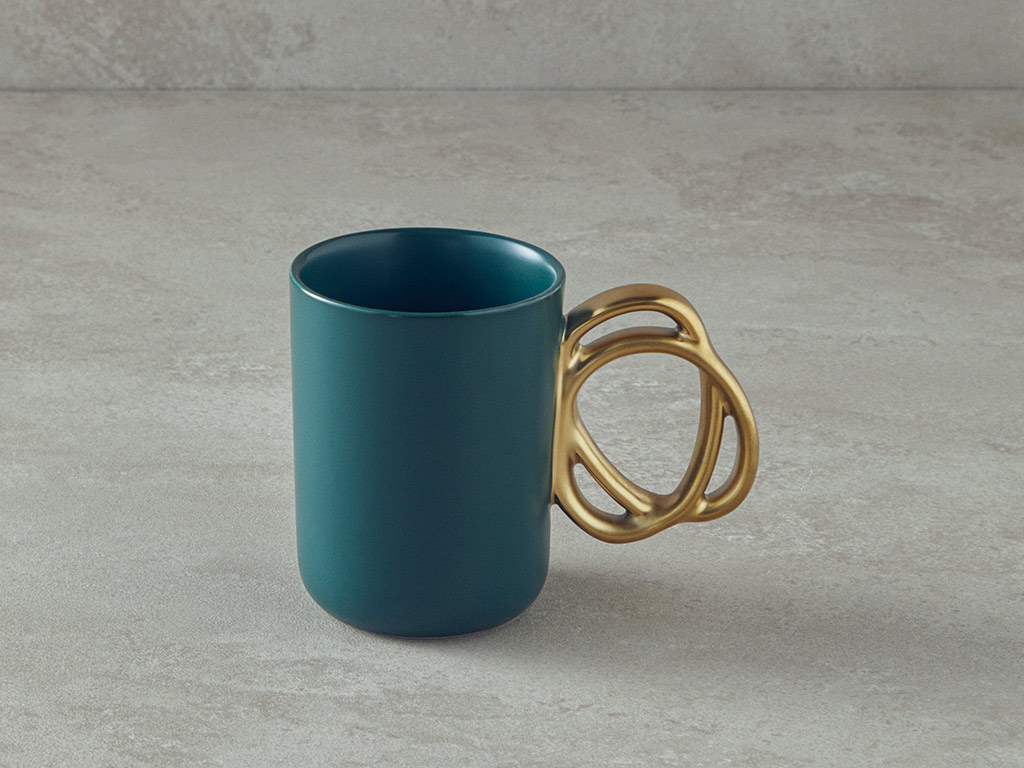 Circles New Bone China Mug 300 Ml Green