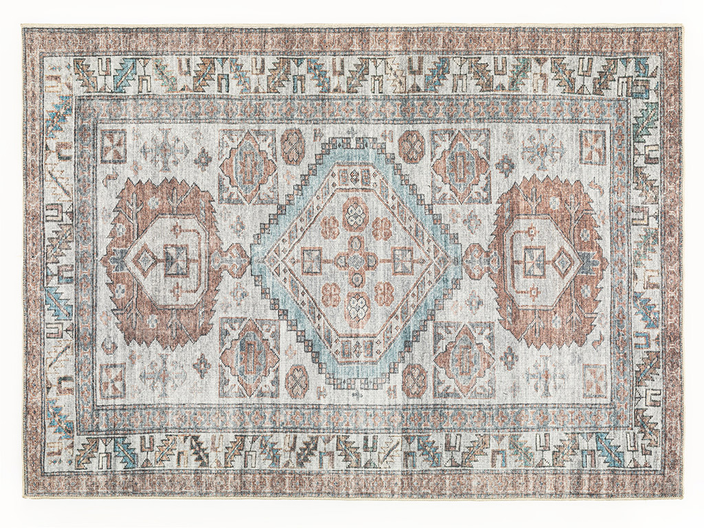 Lucia Jacquard Decorative Carpet 120x180 Cm White - Brown