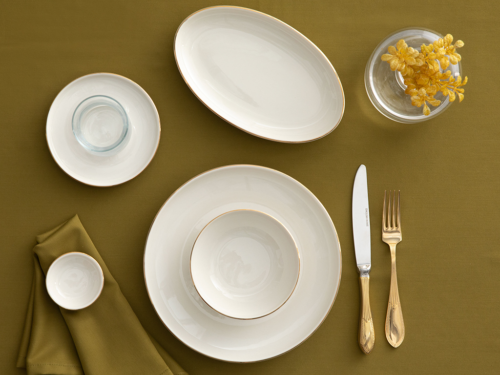Torino Porcelain Breakfast Set 26 Pieces, 6 Servings Gold