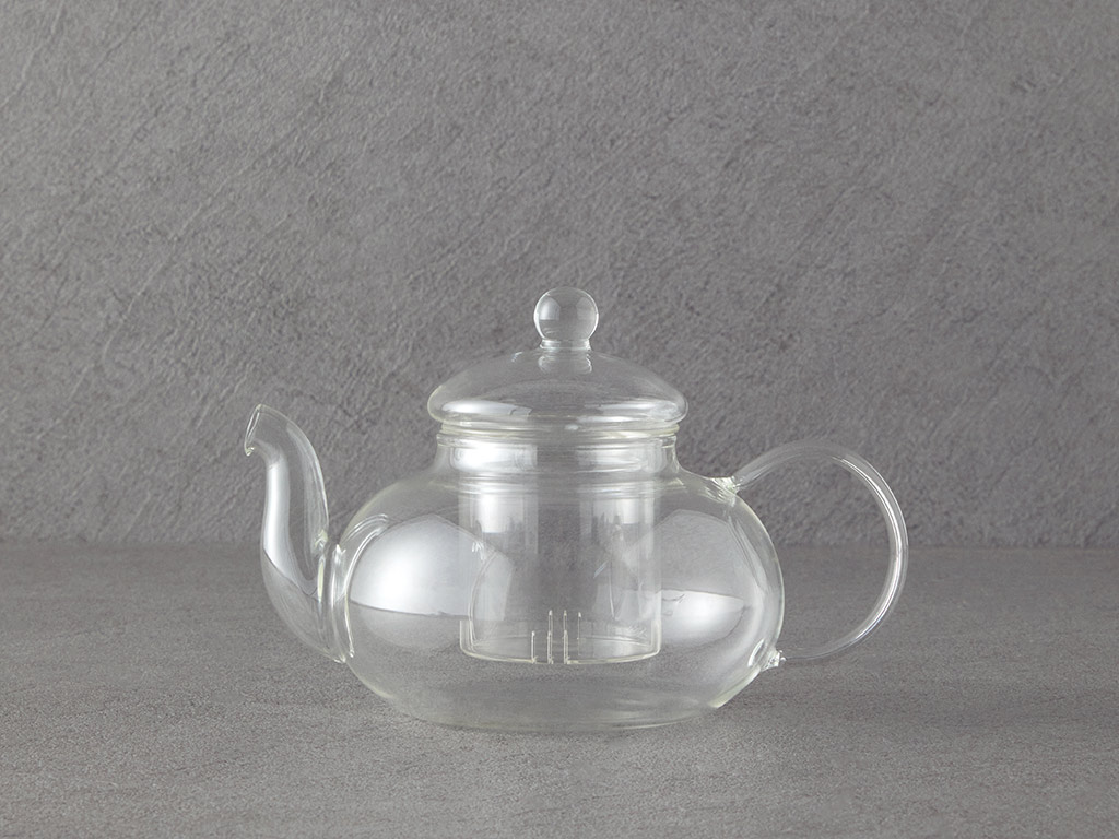 Borosilicate With Strainer Tea Pot 650 Ml Transparent