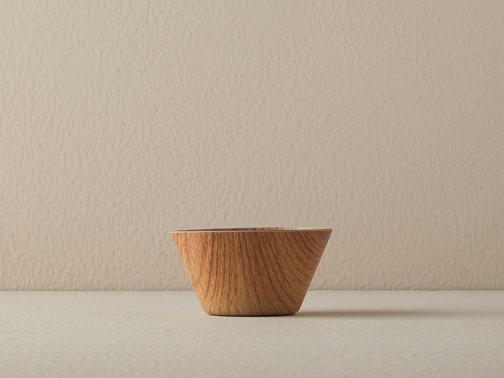 Alita Plastic Wooden Appearance Bowl 12 Cm Light Brown