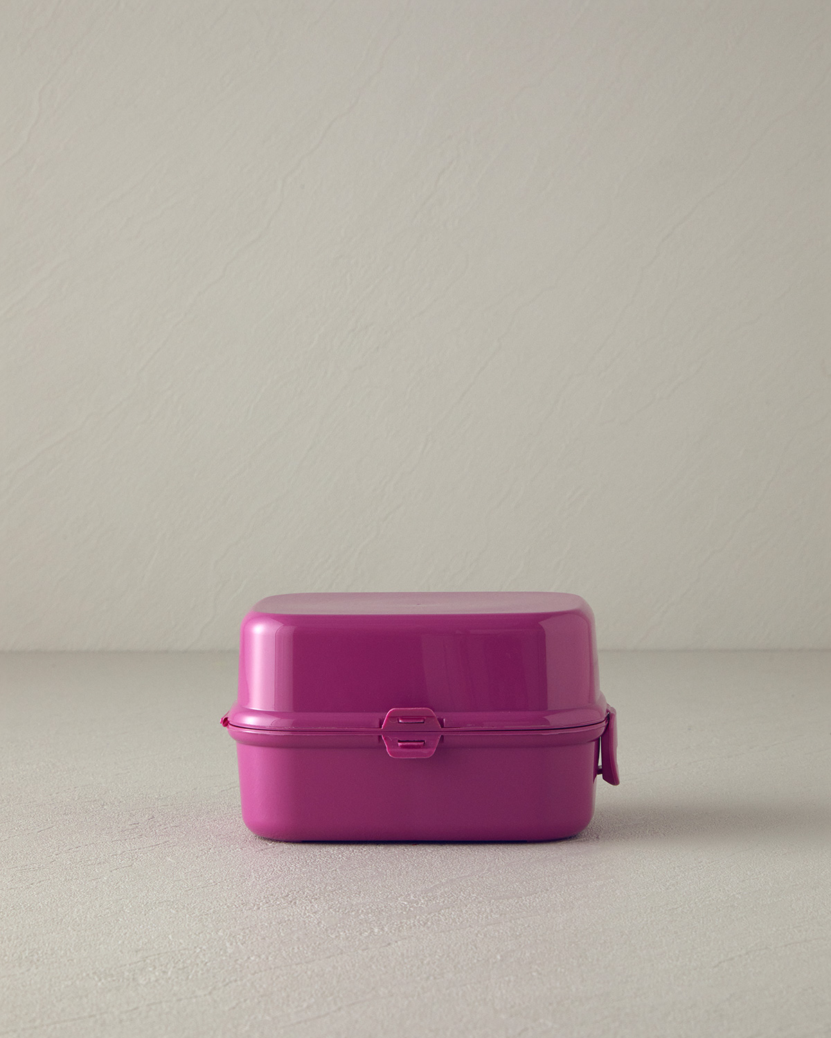 Trendy Plastic With 3 Sections Lunch Box 15x10 Cm Pınk
