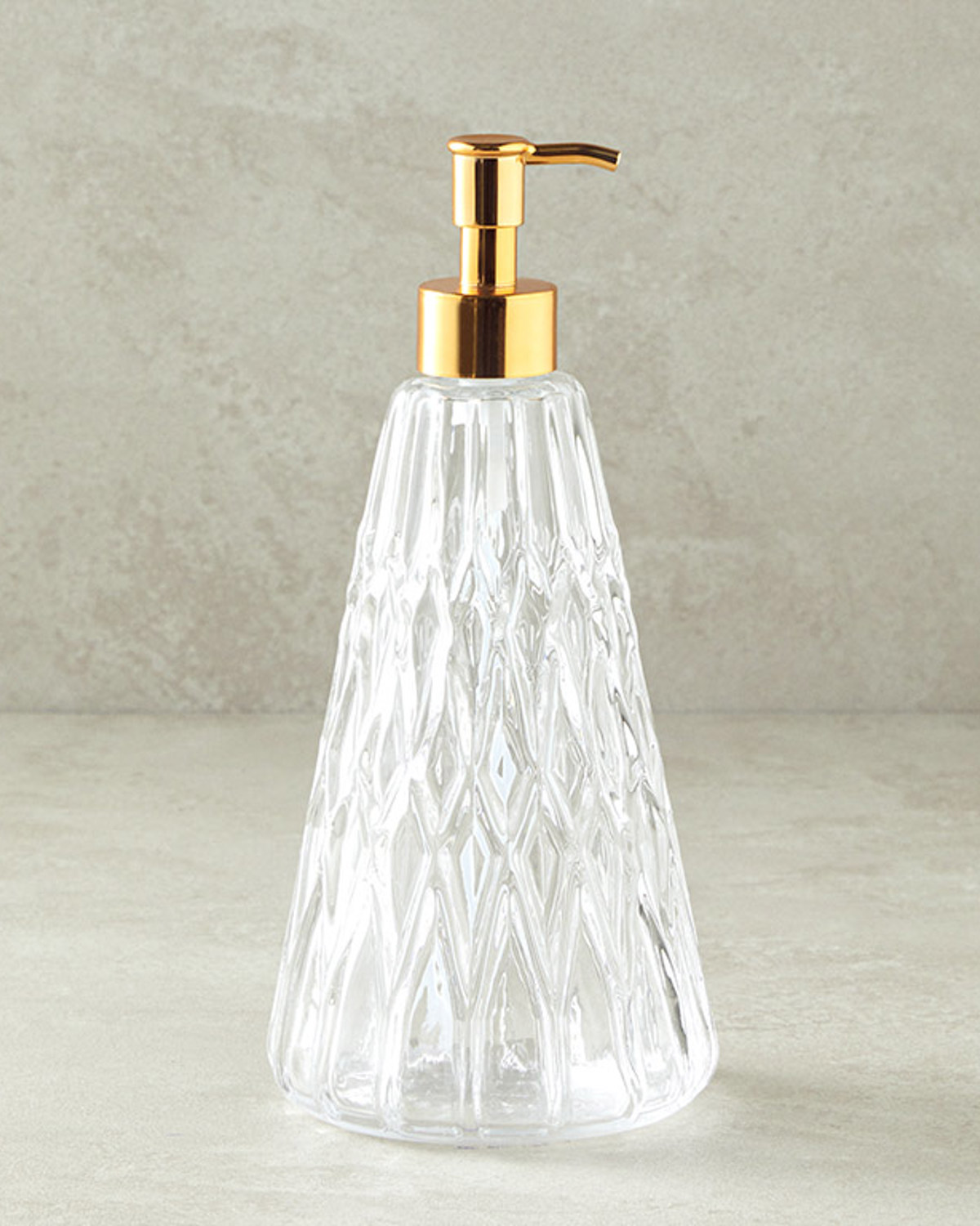 Valeria Glass Bathroom Soap Dispenser 10x22 Cm Gold