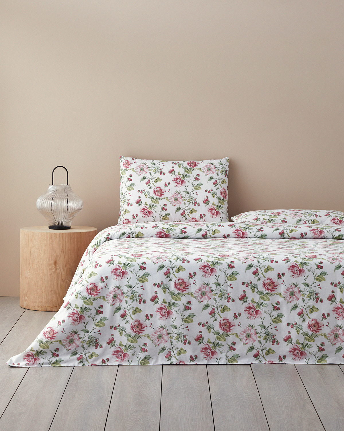 Sparkling Flowers Cotton Single Size Duvet Cover Set 160x220 Cm Green