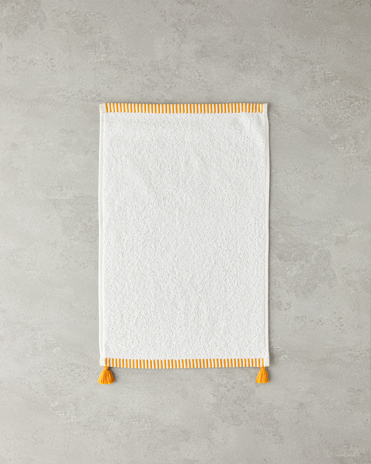 Colorful Lines Cotton Fringed Hand Towel 30x45 Cm Ecru - Yellow