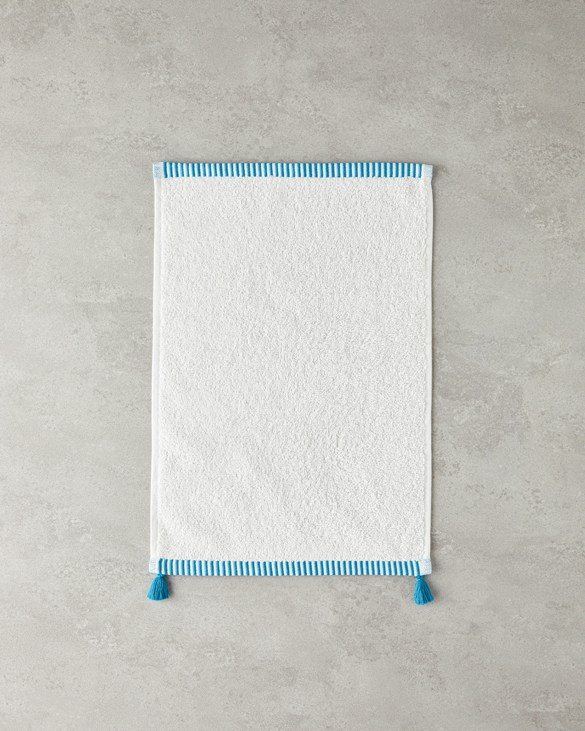 Colorful Lines Cotton Fringed Hand Towel 30x45 Cm Ecru - Blue