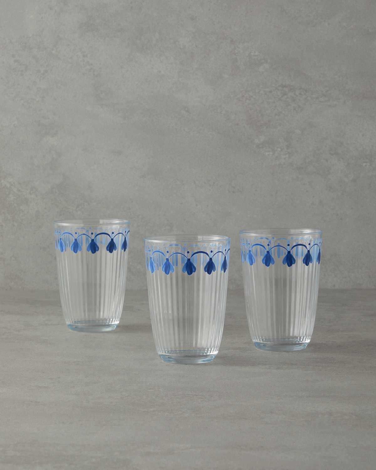 Carnival Drip Glass 3 Pcs Glass 395 Ml Blue