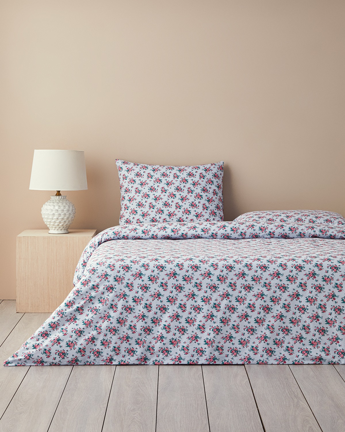 Rose Harmony Cotton Single Size Duvet Cover Set 160x220 Cm Blue