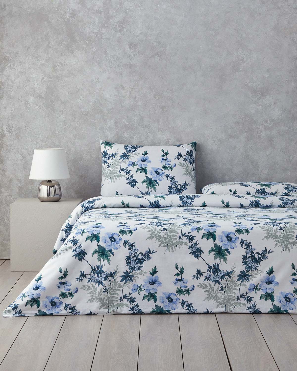 Bloomy Garden Cotton Single Size Duvet Cover Set 160x220 Cm Blue