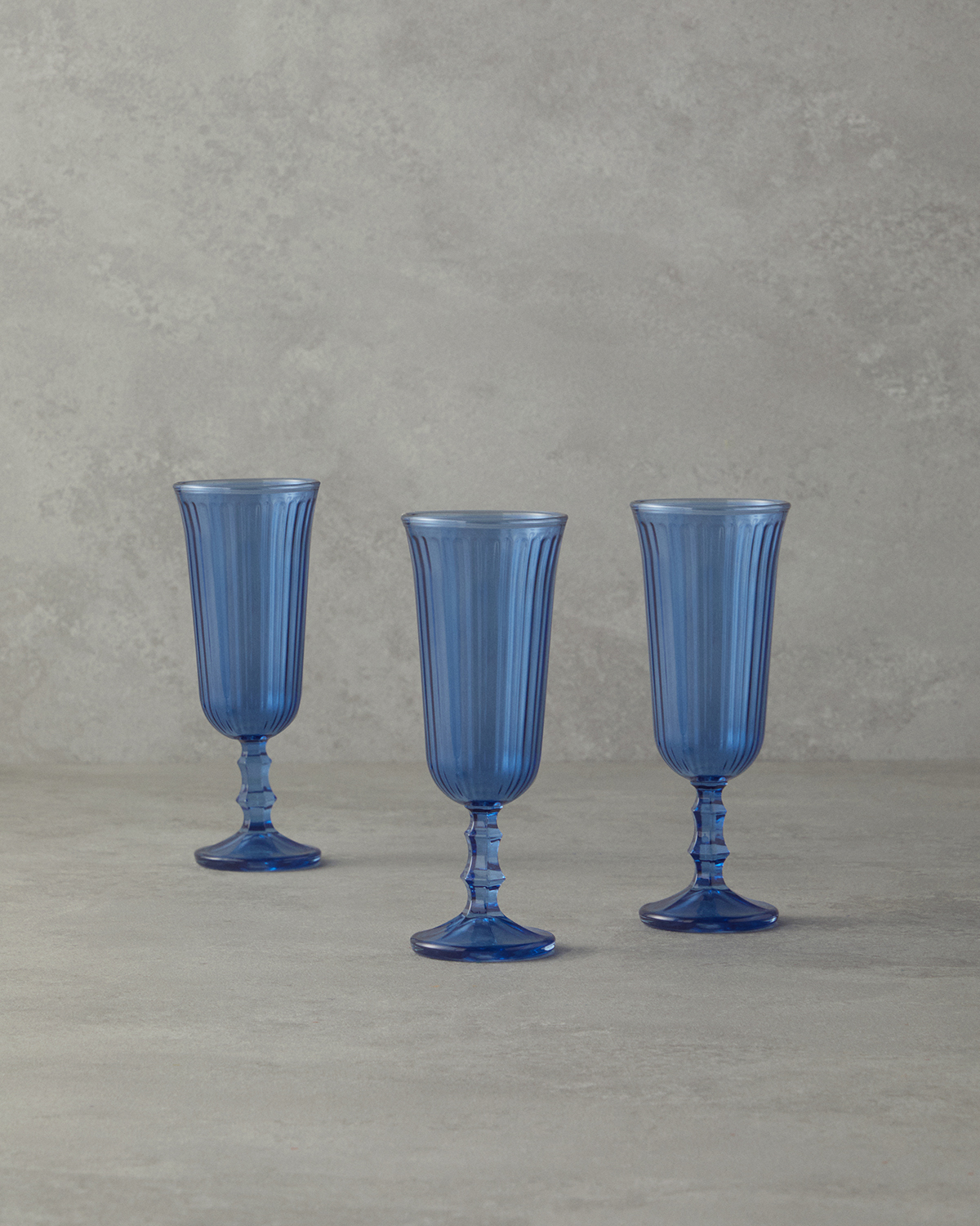 Carnival Glass 3 Pcs Chalice 120 Ml Blue