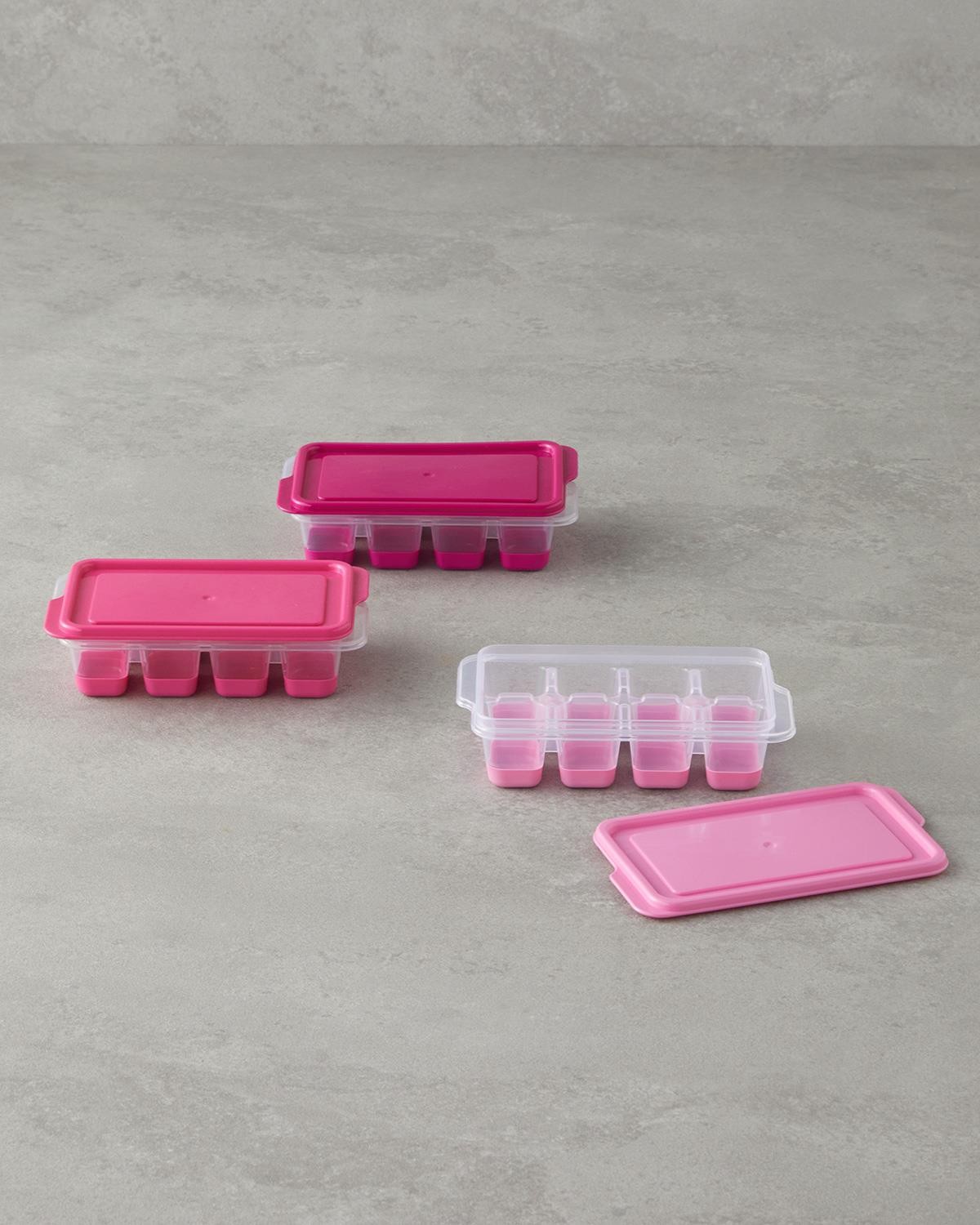 Plastic 3 Pcs Mini İce Tray Pınk