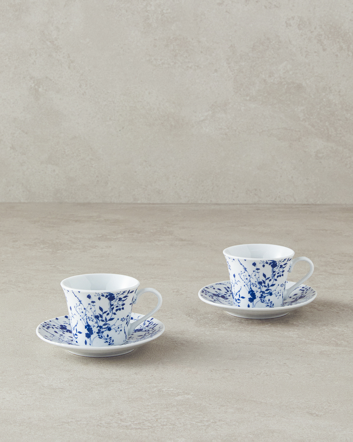 Pia Porcelain 4 Pieces 2 Servings Coffee Cup Set 80 Ml Blue