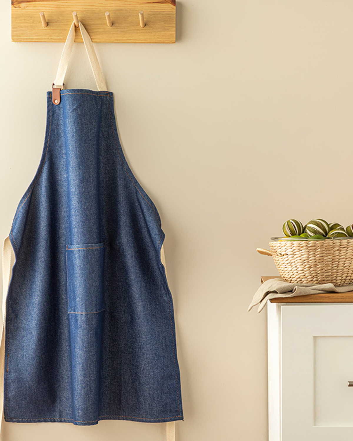 Alas Cotton Kitchen Apron 56x76 Cm Navy Blue