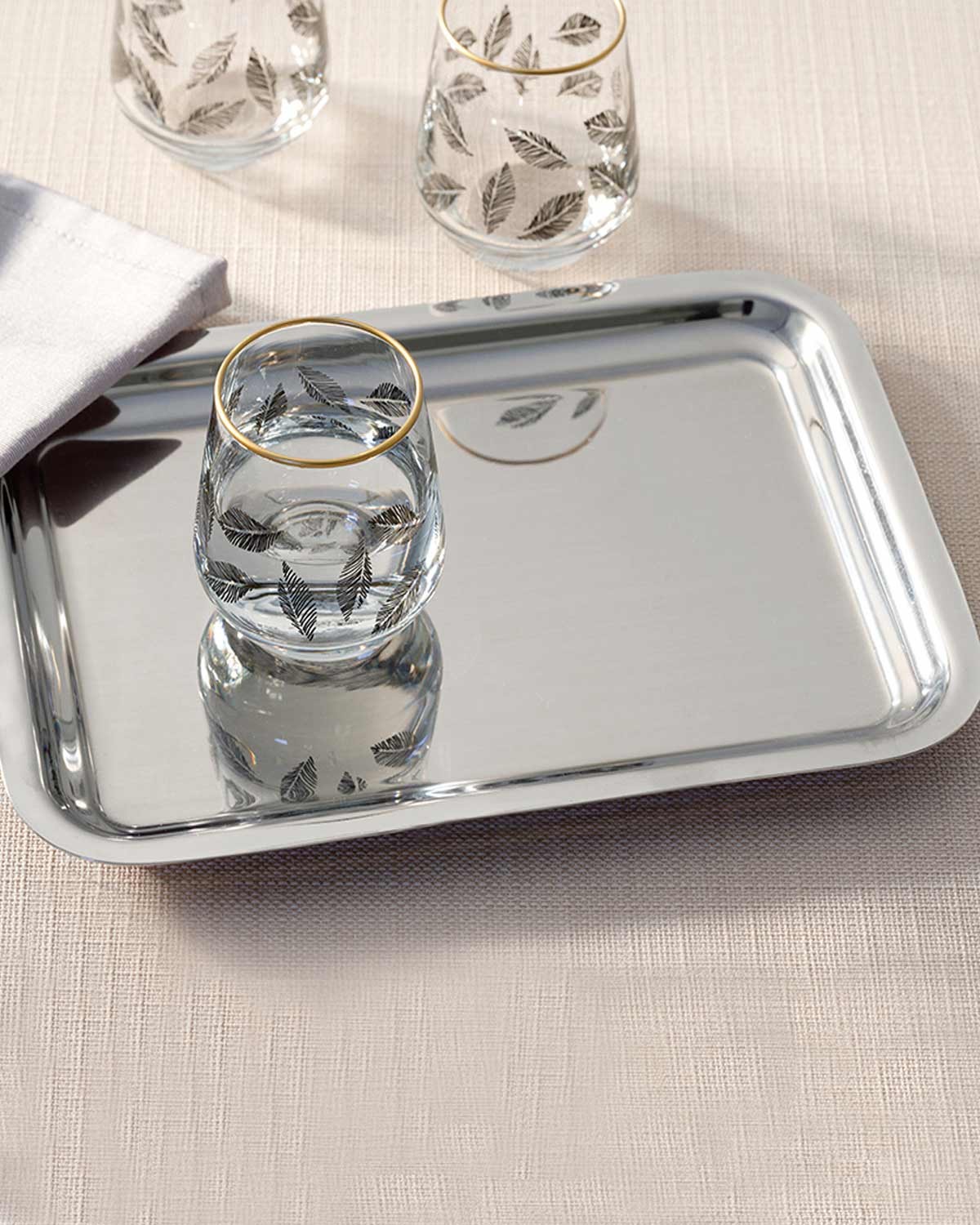 Blade Stainless Steel Tray 40x28 Cm Silver