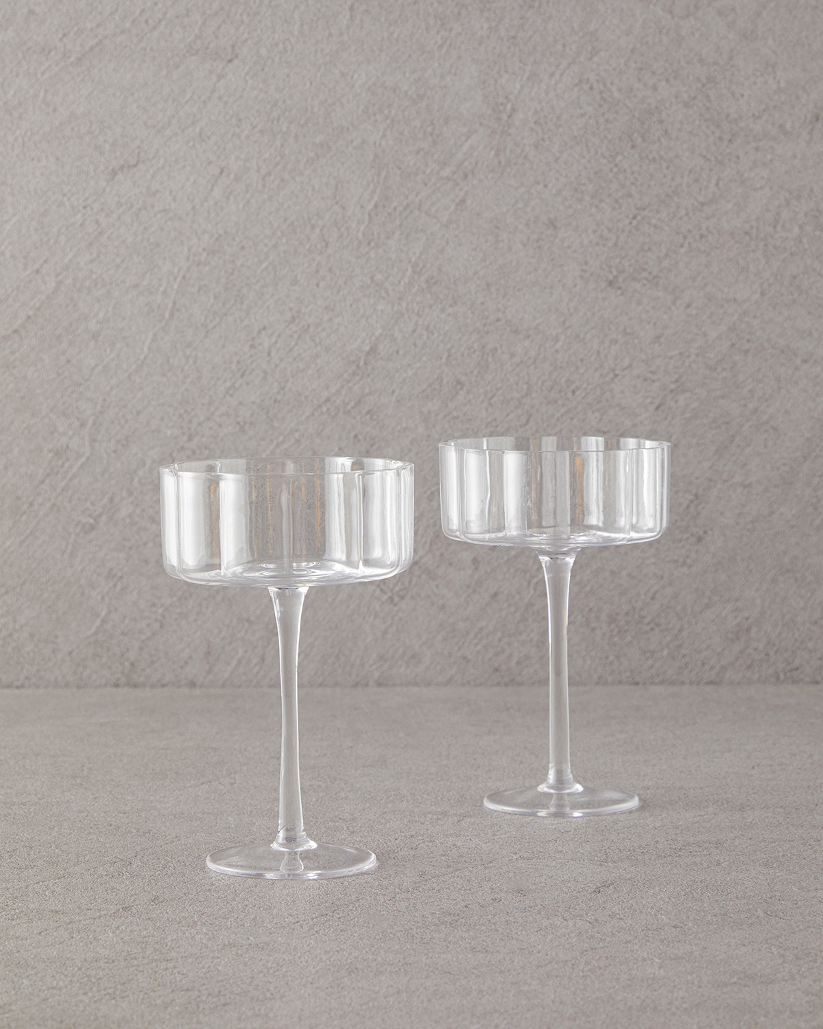 Glass 2 Pcs Cup 220 Ml Transparent