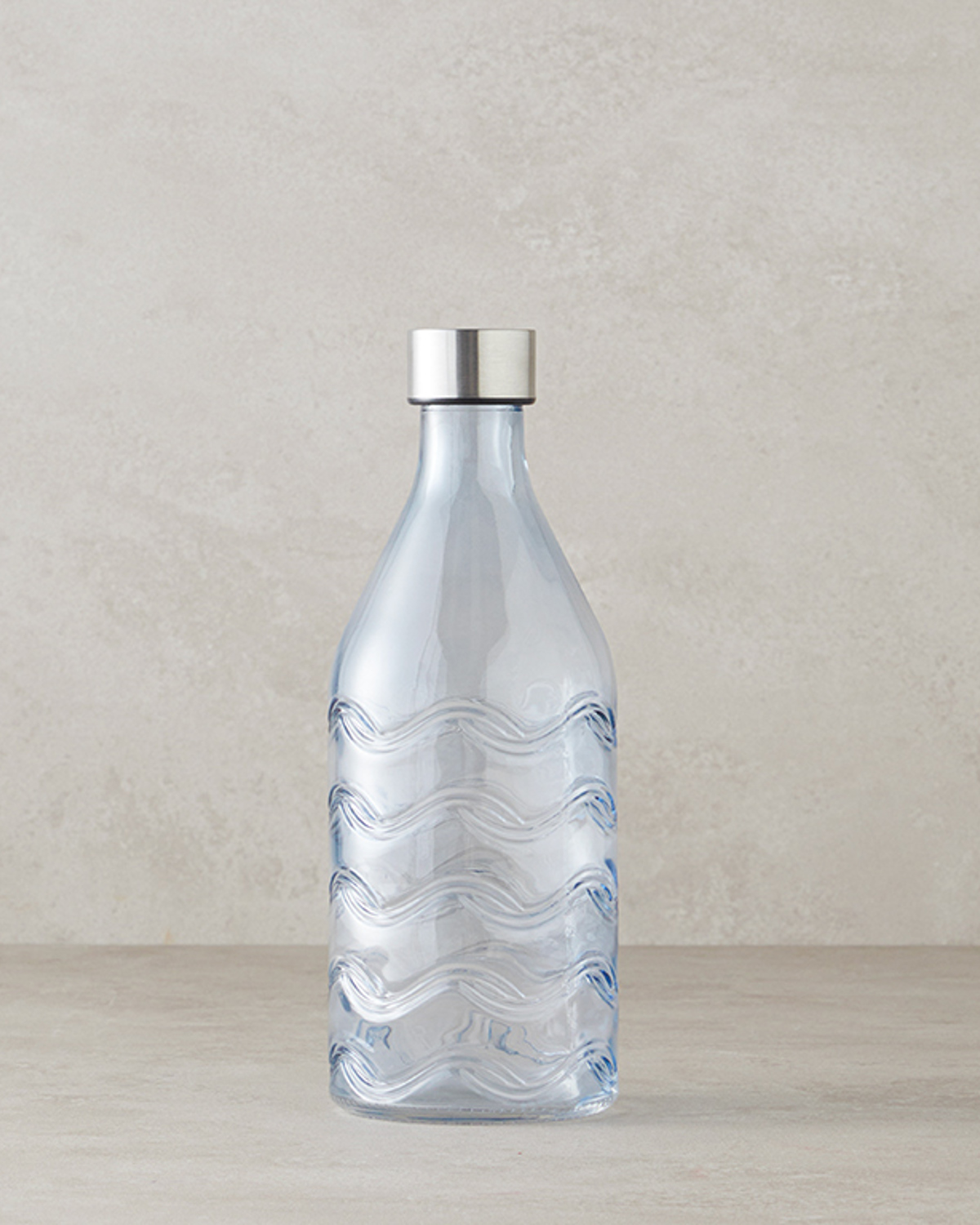 Molten Glass Bottle 1000 Ml Blue