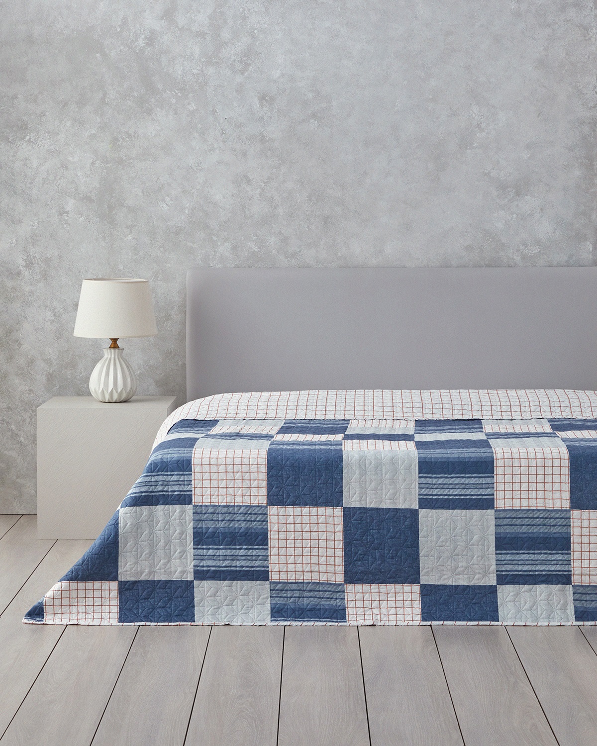 Plaid Harmony Double Size Multi-Purpose Cover 200x220 Cm Blue