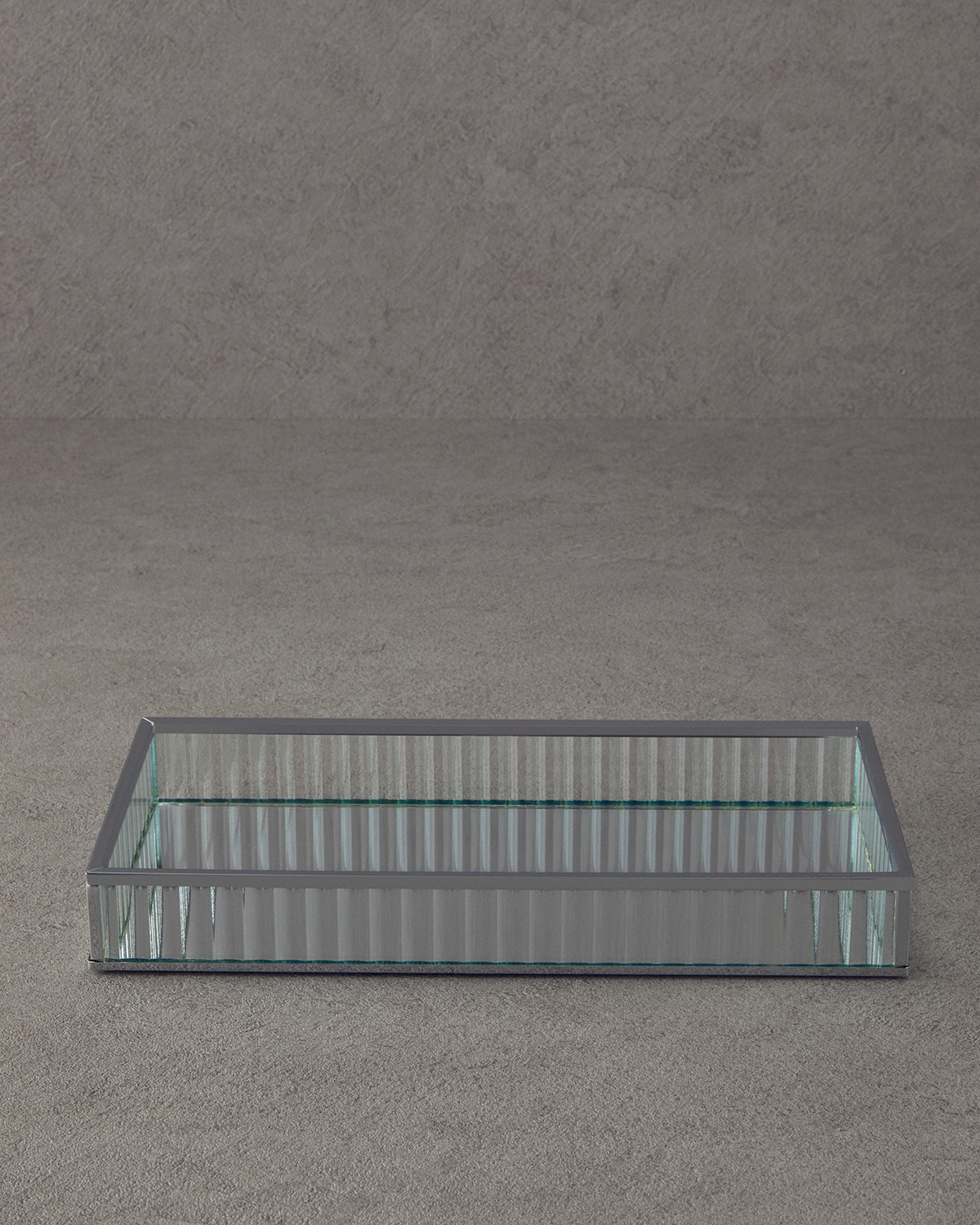 Glamour Glass Decorative Tray 25X12X4 Silver