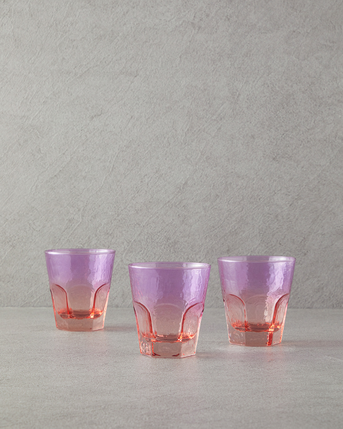 Ramona Glass 3 Pcs Glass 375 Ml Pink - Orange