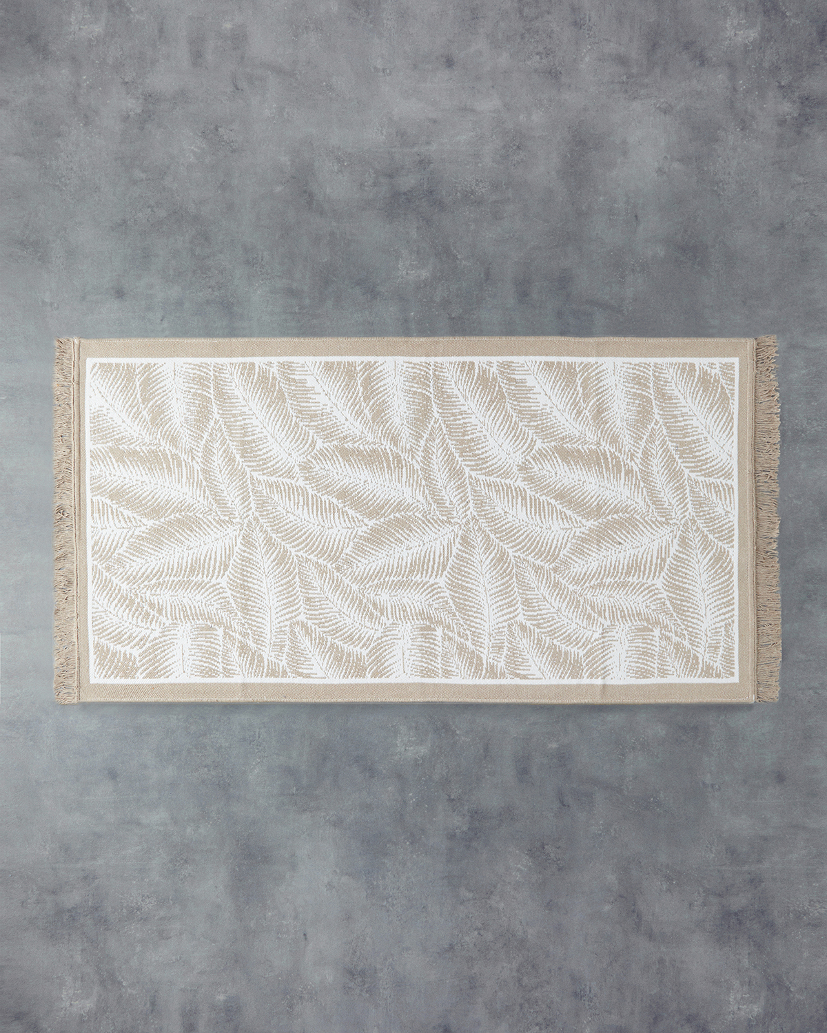 Leaves Woven Rug 80x150 Cm Cream