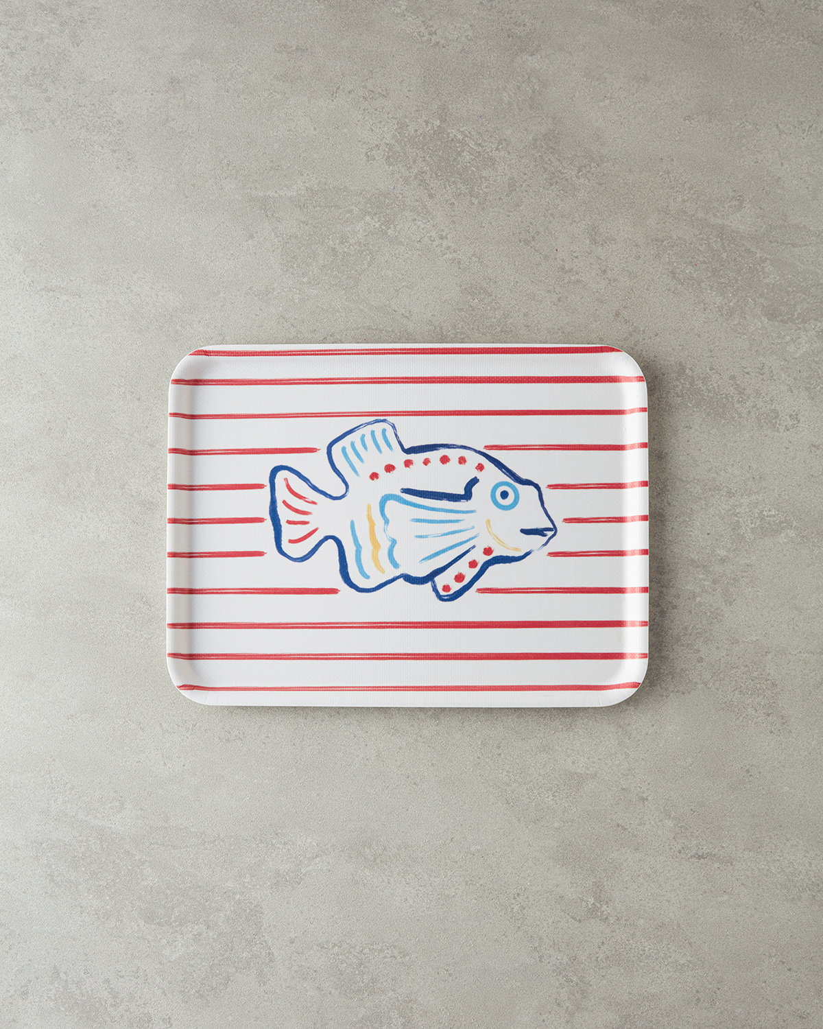 Joy Fish Melamine Anti-slip Tray 27x36 Cm Red