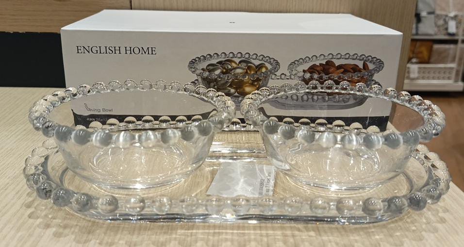 Miny Glass 3 Pieces Serving Ware 32x13 Cm Transparent