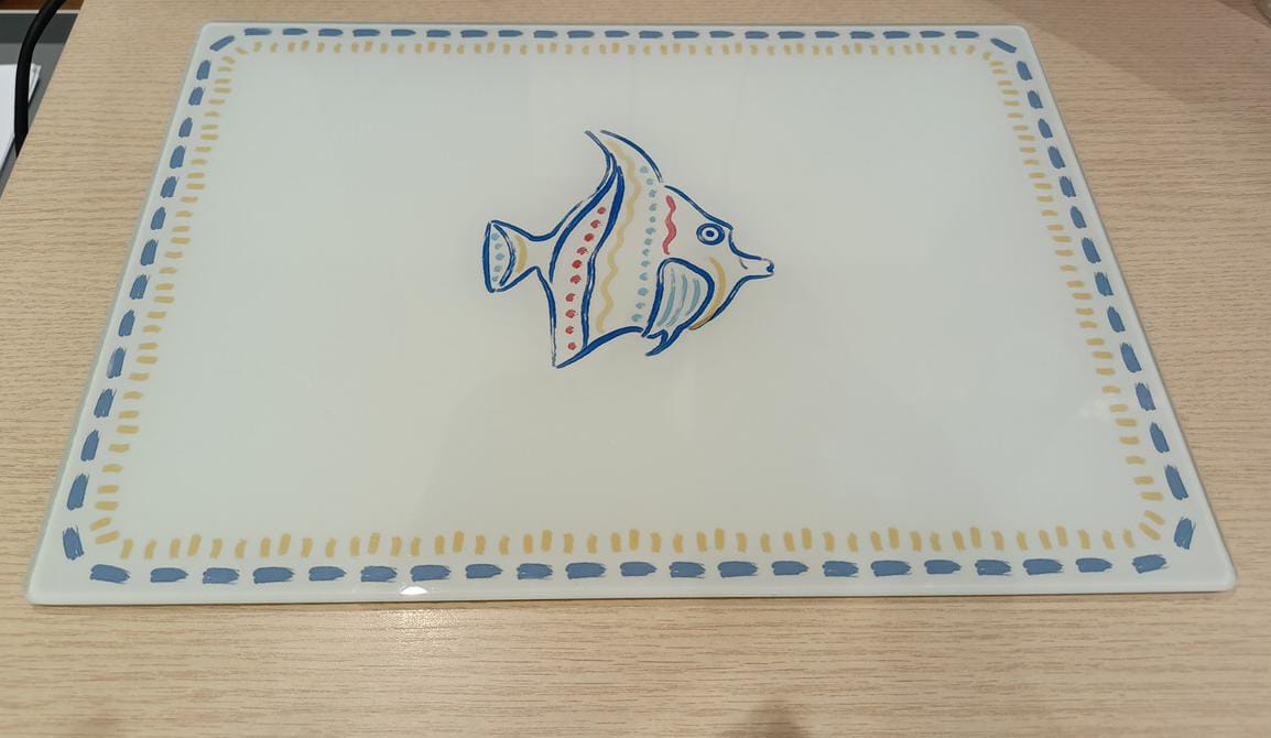 Jolly Sea Glass Cutting Board 20x30 Cm Blue - White