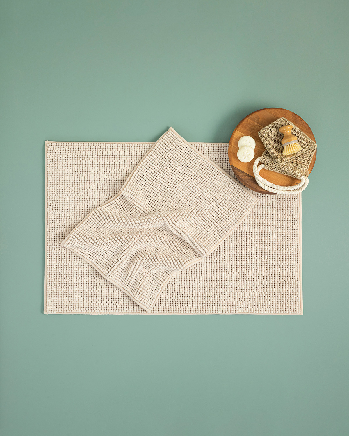 Paige Polyester Pasta Bath Mat 50x80 Cm Beige