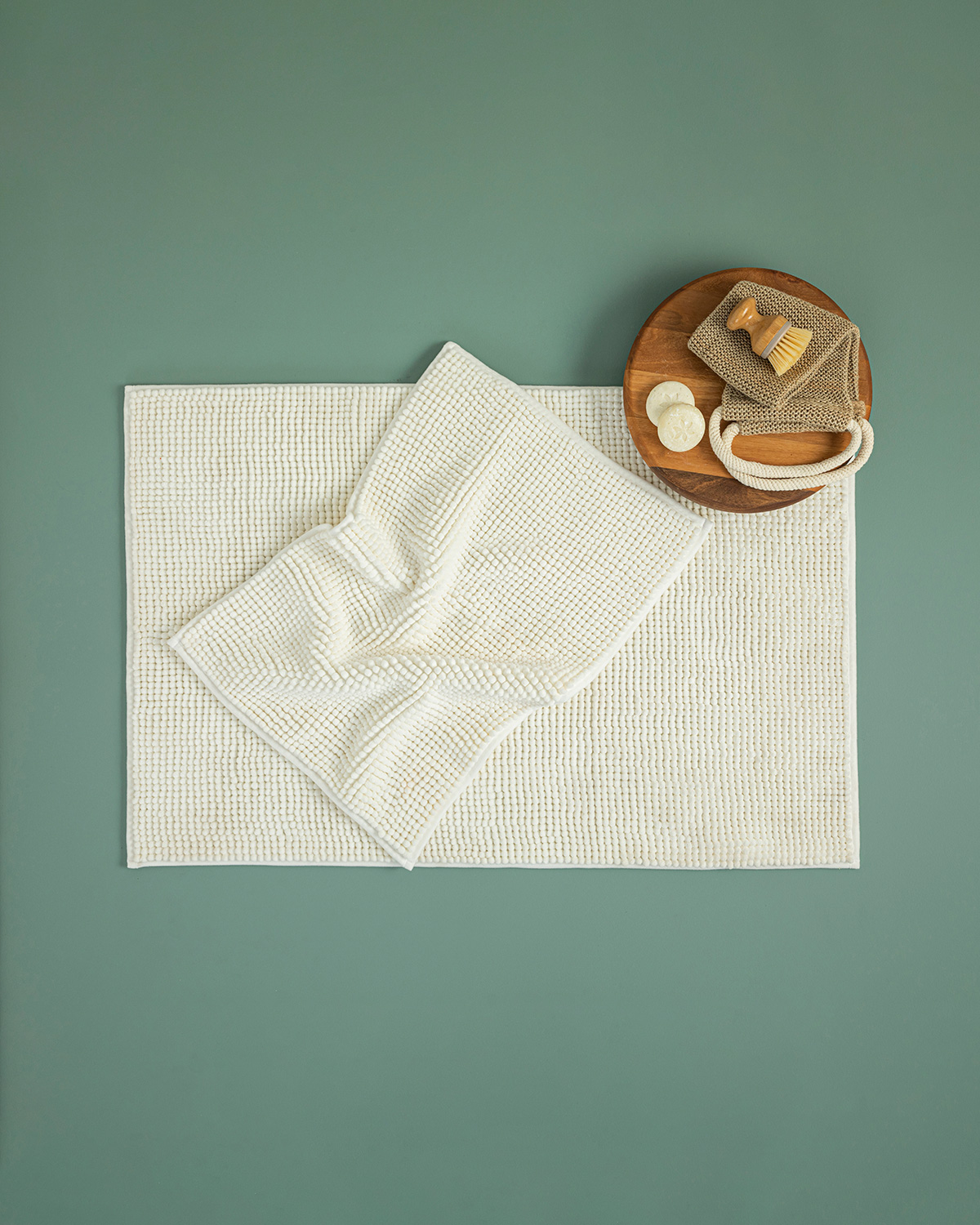 Paige Polyester Pasta Bath Mat 50x80 Cm Ecru