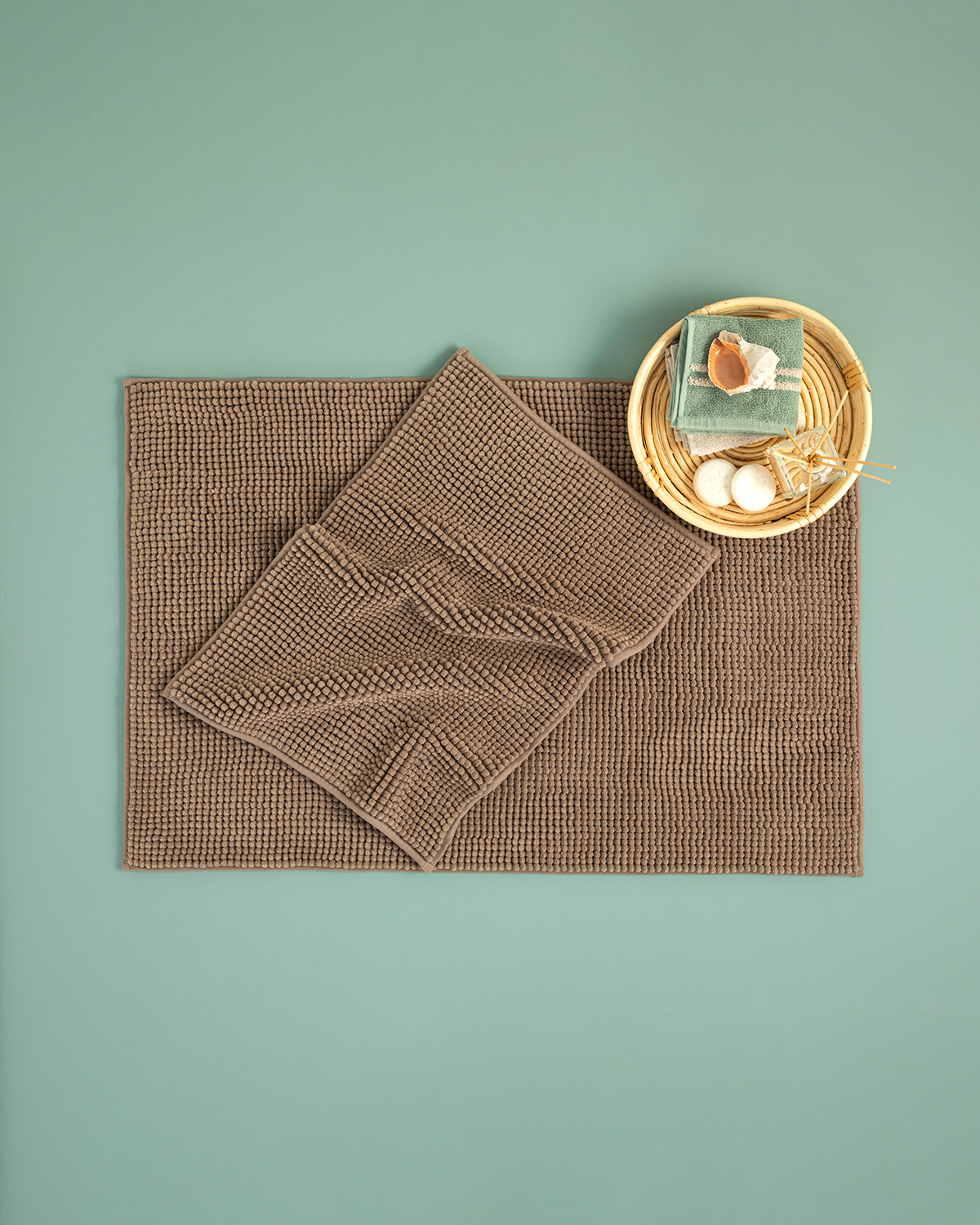 Paige Polyester Pasta Bath Mat 50x80 Cm Brown