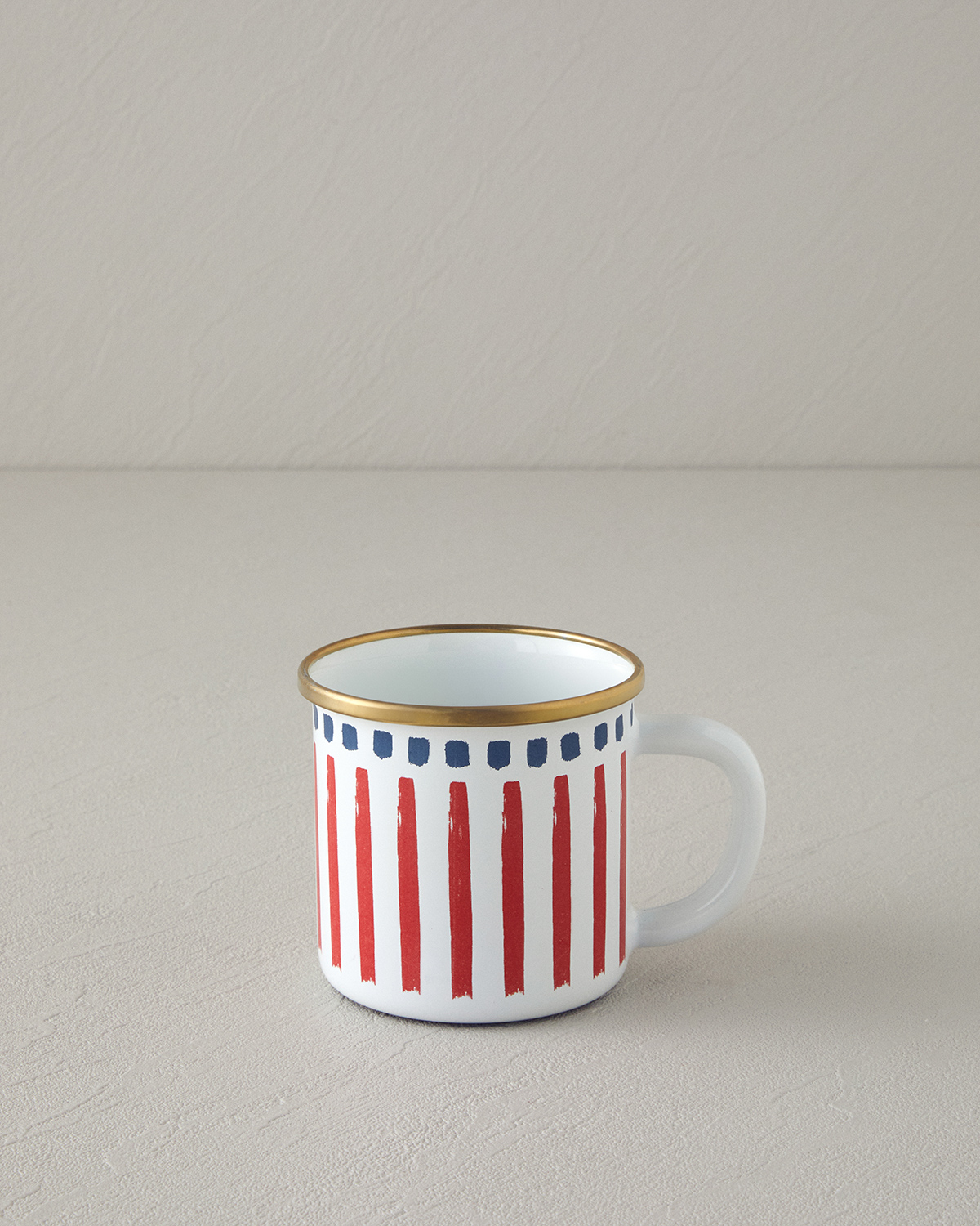 Jolly Lines Enamel Mug 350 Ml Red - White