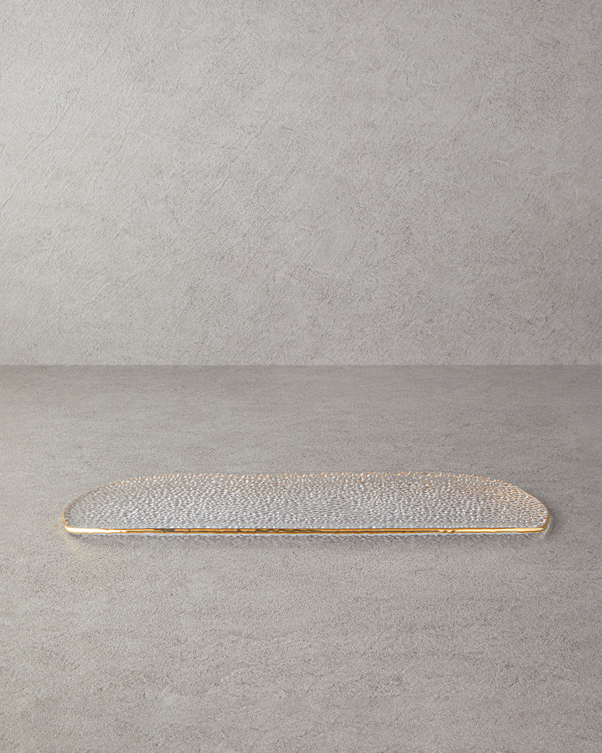 Myla Glass Rectangular Plate 47x17 Cm Gold