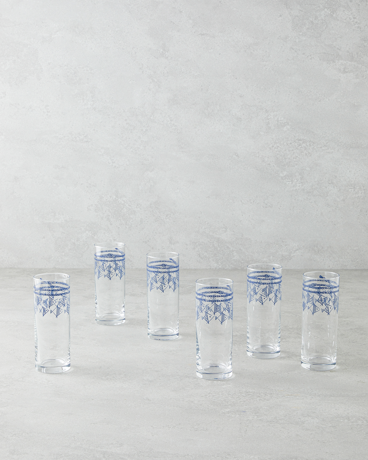 Mest Glass 6 Pcs Glass 195 Ml Blue