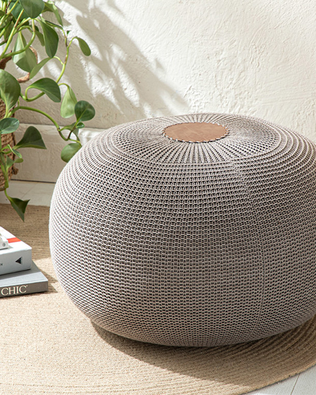 Knit Splay Pouf 37x 50 Cm Brown