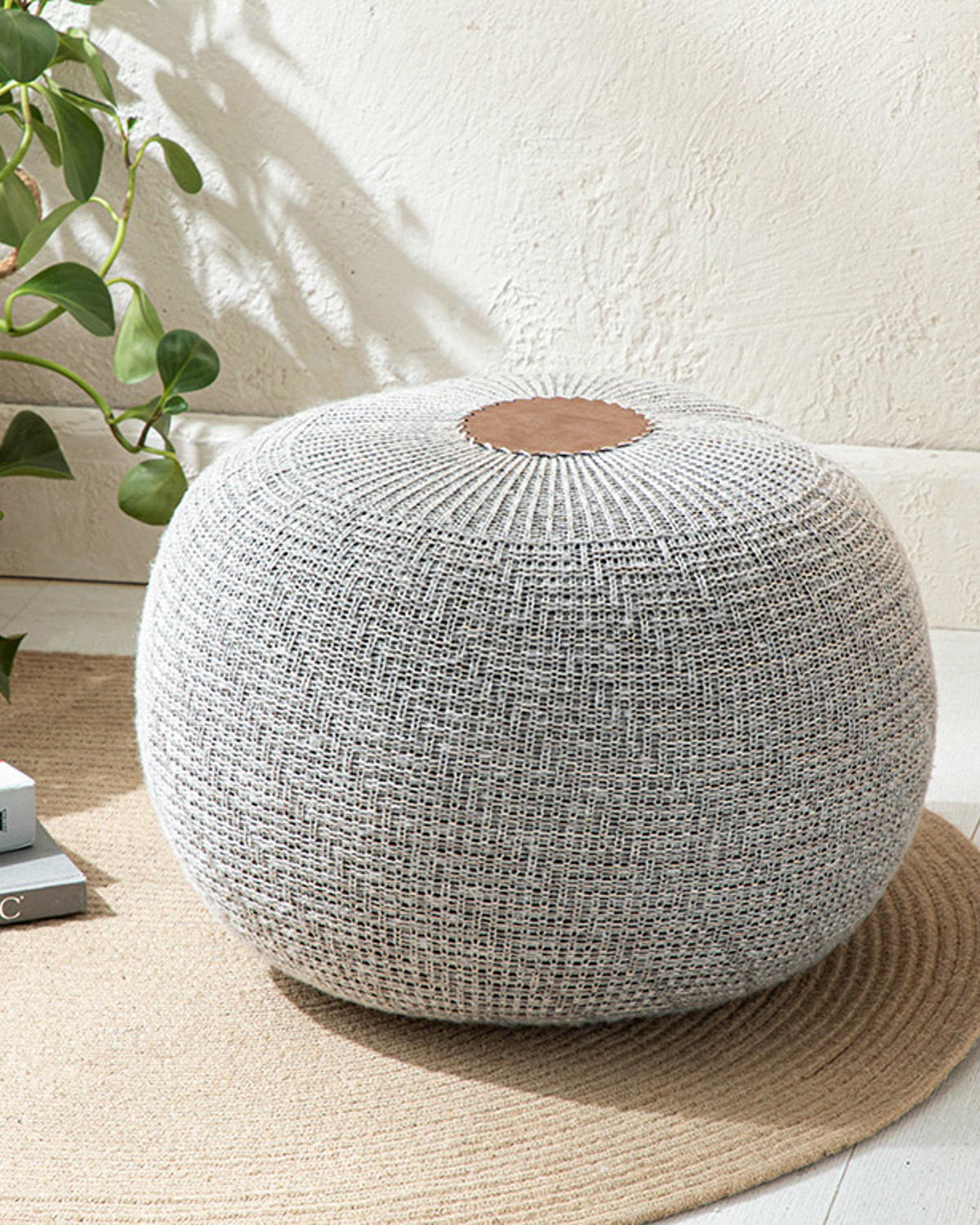 Knit Splay Pouf 37x 50 Cm Gray