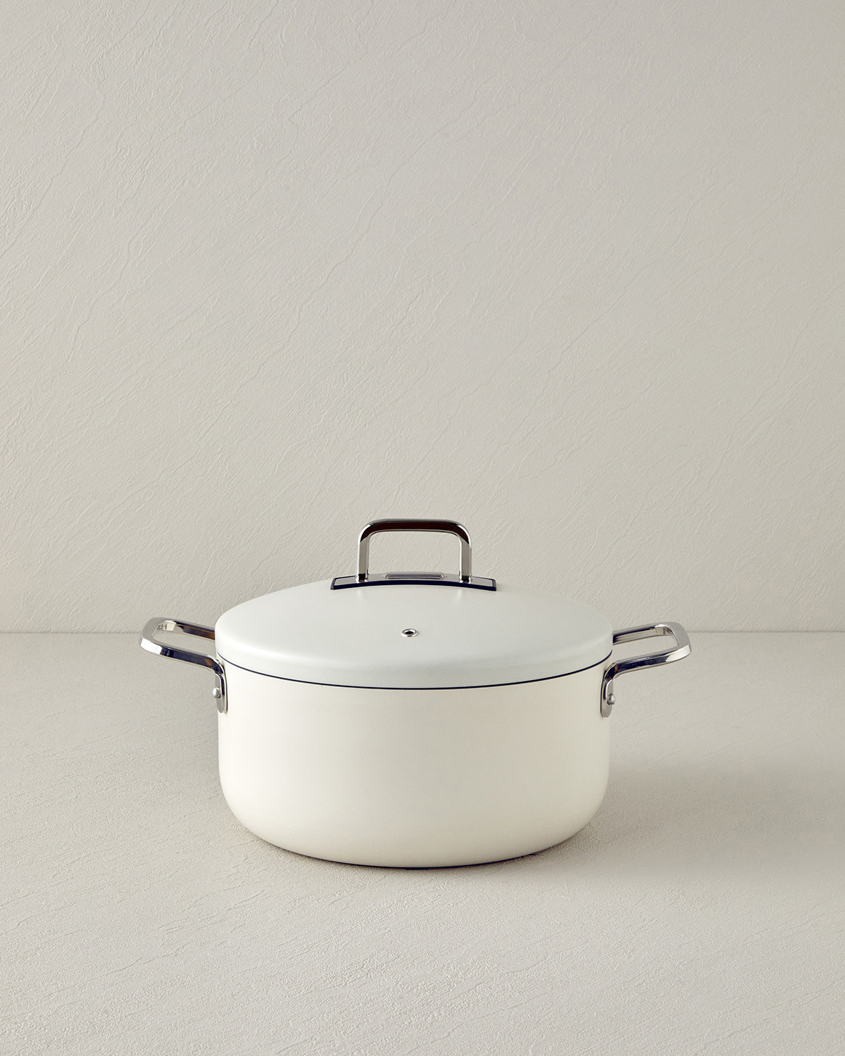 Luna Aluminum Deep Pot 24 Cm Cream