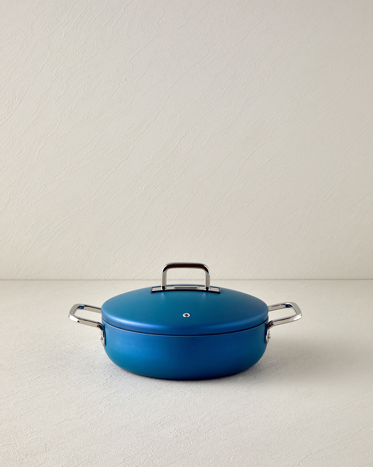 Luna Aluminum Flat Pot 24 Cm Blue