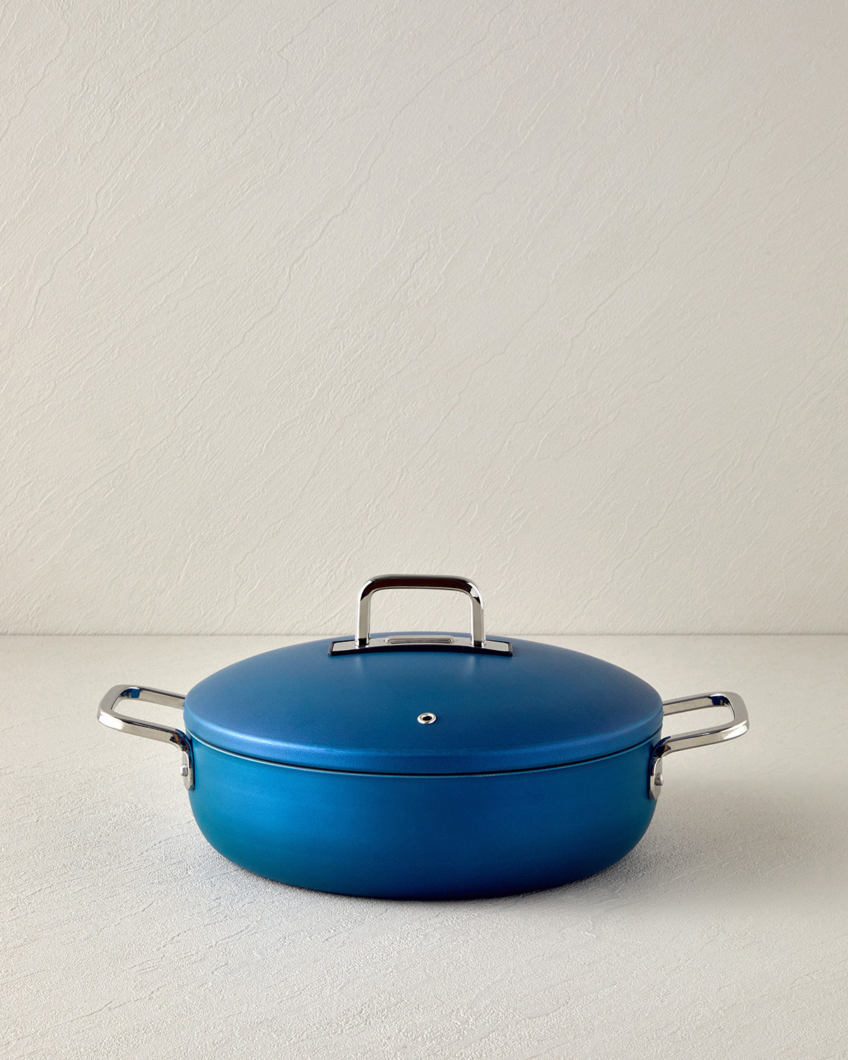 Luna Aluminum Flat Pot 26 Cm Blue