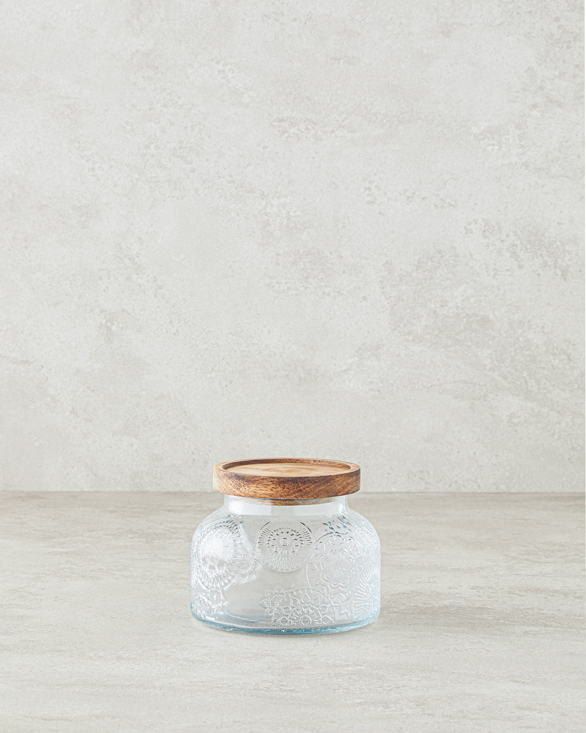 Lavien Glass With Cover Jar 750 Ml Transparent