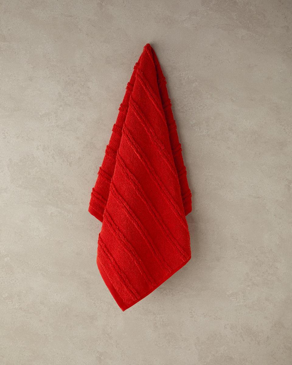 Plume Way Cotton Face Towel 50x80 Cm Red