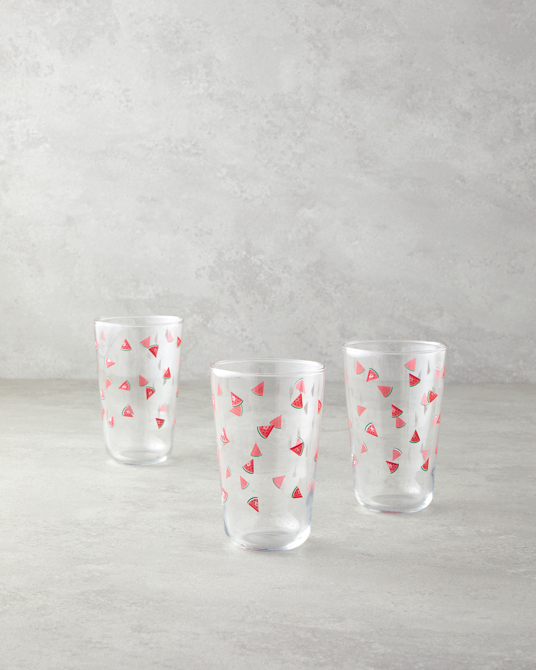 Watermellies Glass 3 Pcs Glass 400 Ml Red