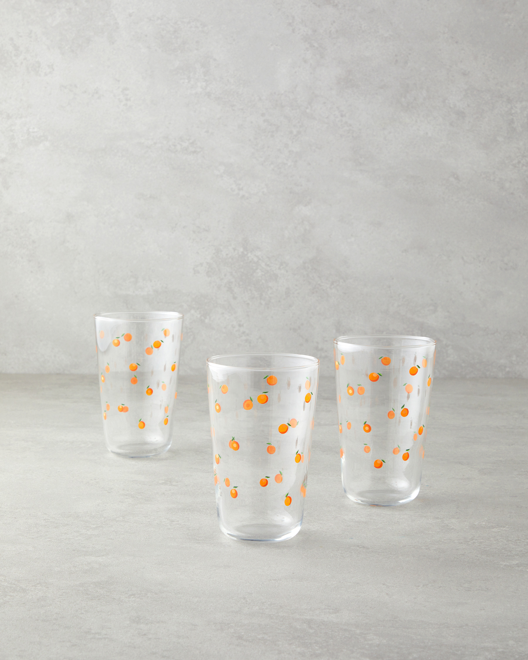 Glass 3 Pcs Glass 400 Ml Orange