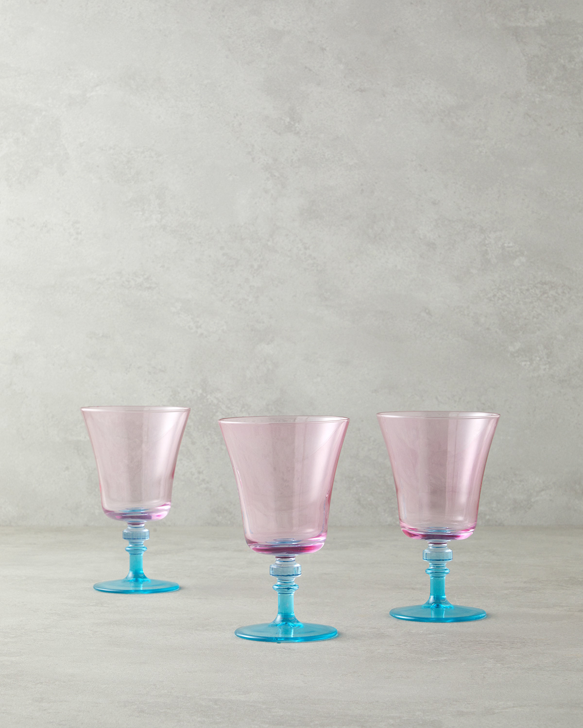 Berry Glass 3 Pcs Cup 280 Ml Blue - Pink